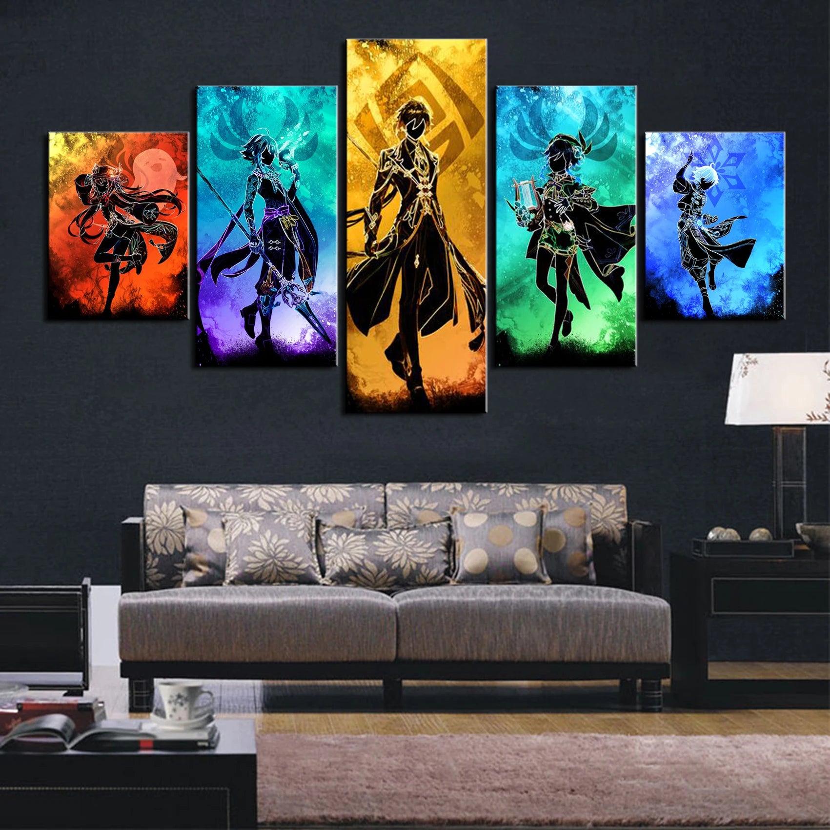 5 Pieces Canvas Painting Abstract Arts