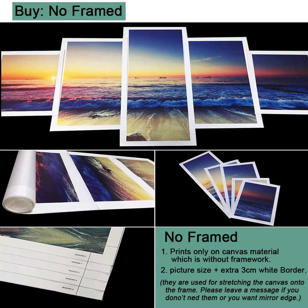 5 Pieces Canvas Painting Abstract Arts