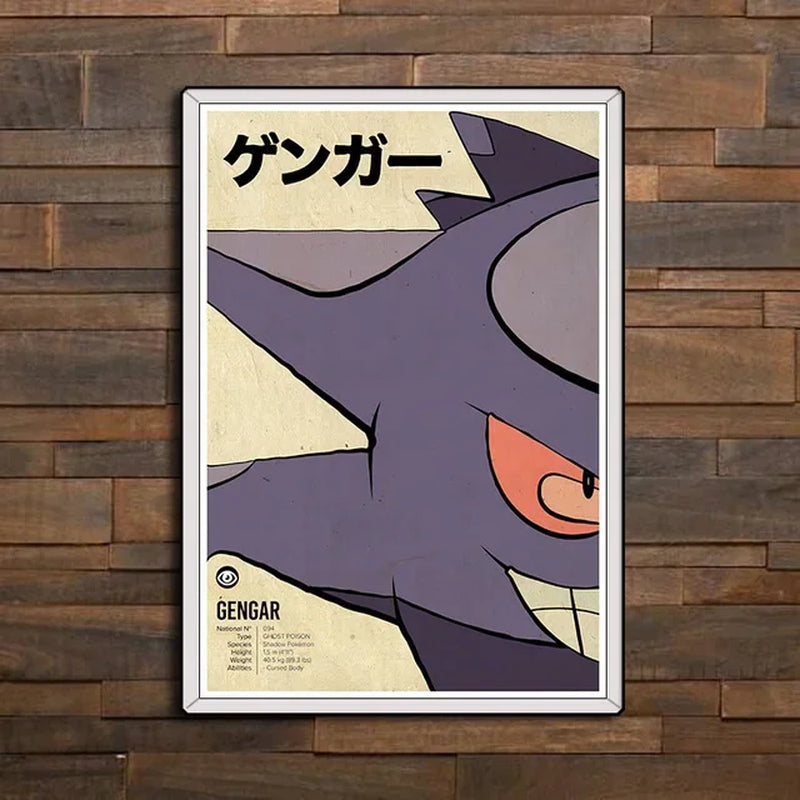 Abstract Pokemon Eeveelutions Poster Eevee Umbreon Leafeon Canvas Painting Japanese Anime Wall Art Prints Living Room