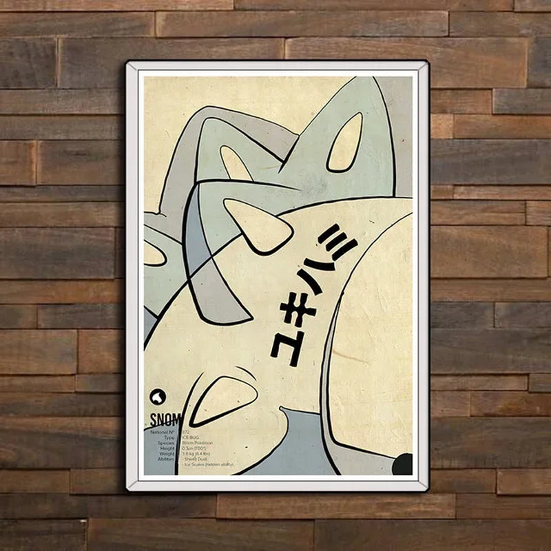 Abstract Pokemon Eeveelutions Poster Eevee Umbreon Leafeon Canvas Painting Japanese Anime Wall Art Prints Living Room