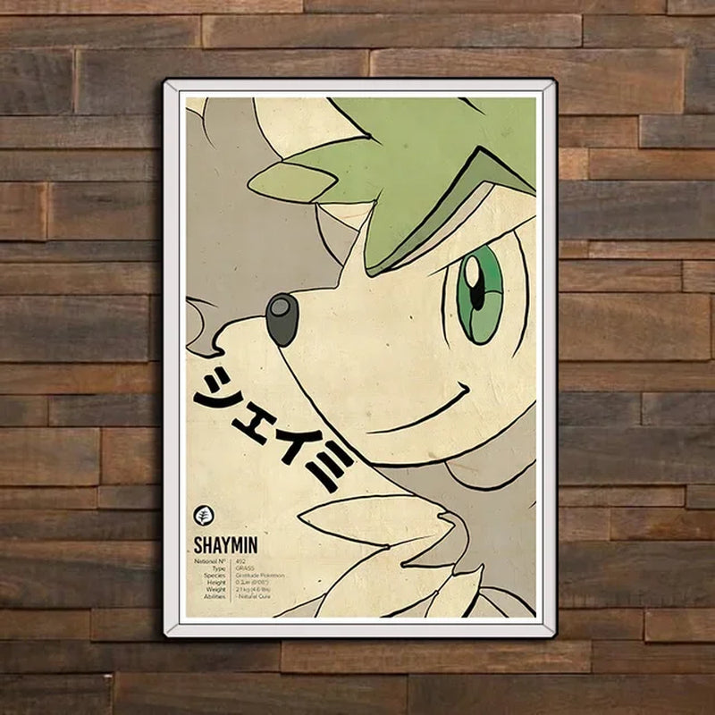 Abstract Pokemon Eeveelutions Poster Eevee Umbreon Leafeon Canvas Painting Japanese Anime Wall Art Prints Living Room