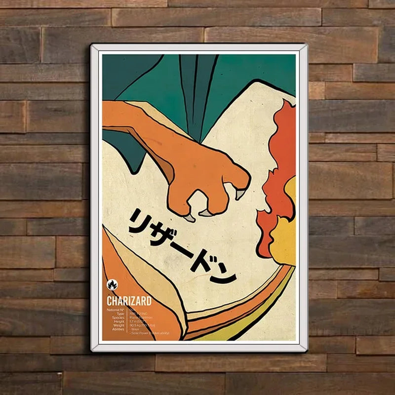 Abstract Pokemon Eeveelutions Poster Eevee Umbreon Leafeon Canvas Painting Japanese Anime Wall Art Prints Living Room