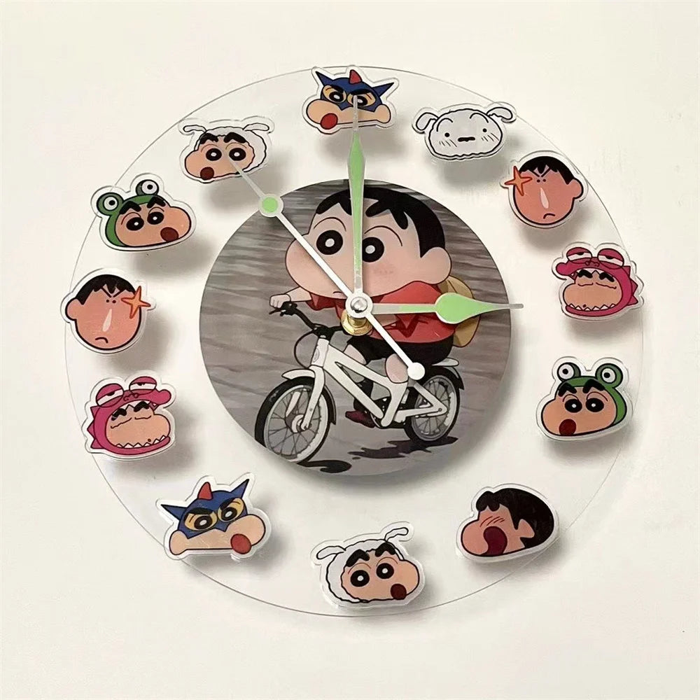 Kawaii Anime Crayon Shin-Chan Acrylic Clock
