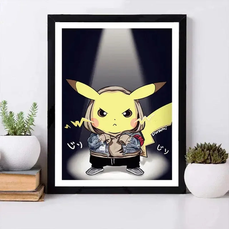 Abstract Pokemon Eeveelutions Poster Eevee Umbreon Leafeon Canvas Painting Japanese Anime Wall Art Prints Living Room