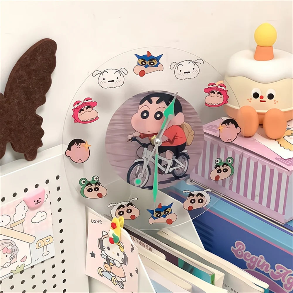 Kawaii Anime Crayon Shin-Chan Acrylic Clock