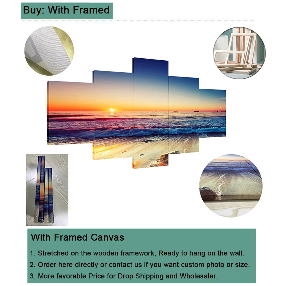 5 Pieces Canvas Painting Abstract Arts
