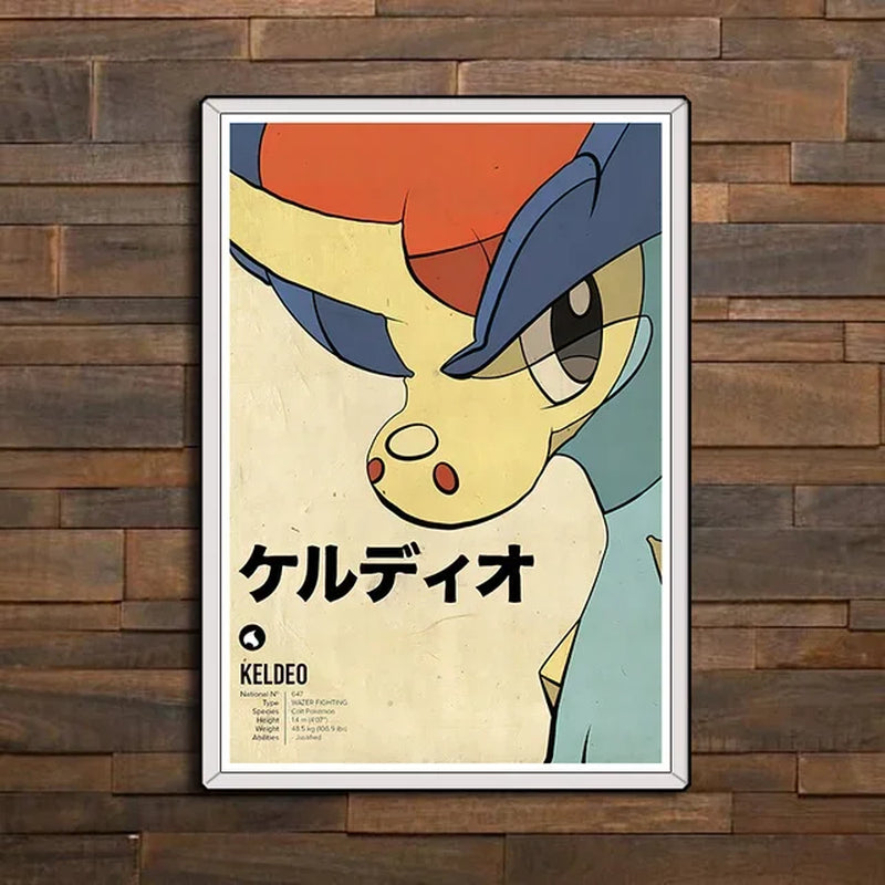 Abstract Pokemon Eeveelutions Poster Eevee Umbreon Leafeon Canvas Painting Japanese Anime Wall Art Prints Living Room