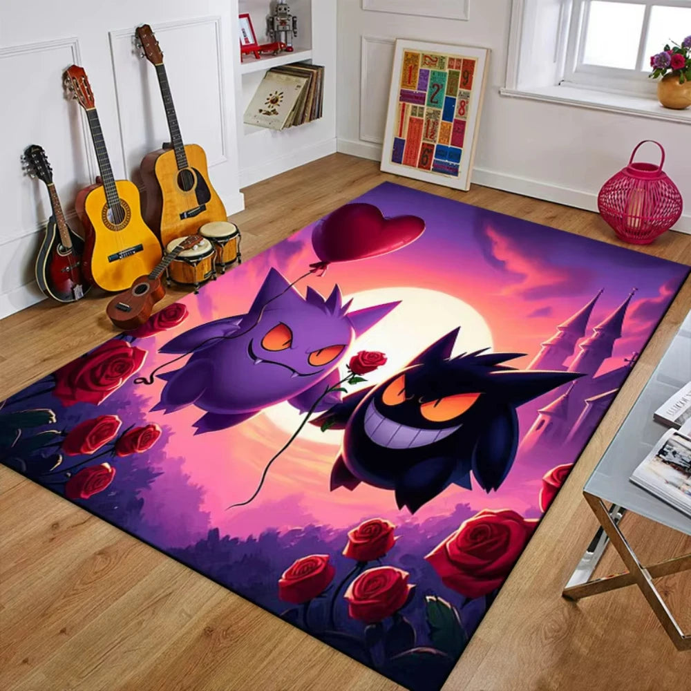 Creative Gengar Pokemon Anime Carpet for Living Room Bedroom